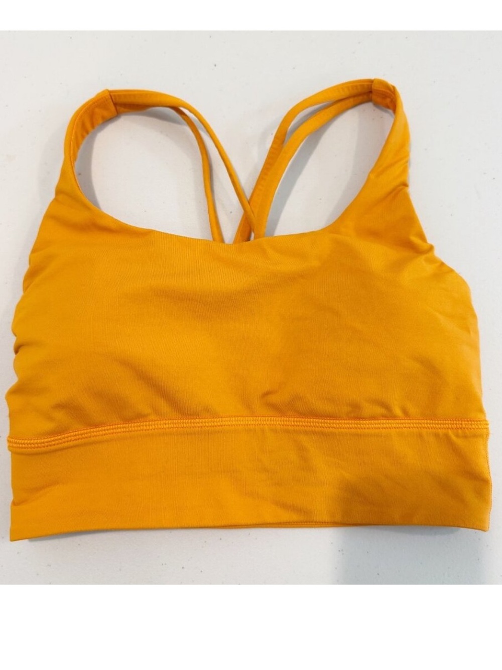 Lululemon‎ Energy Longline Bra Athletic Workout Gym Lounge Athleisure Orange